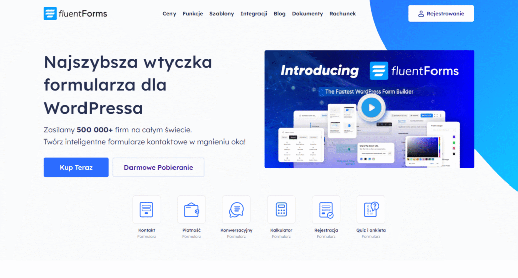 FluentForms: szybka wtyczka formularzy dla WordPressa.