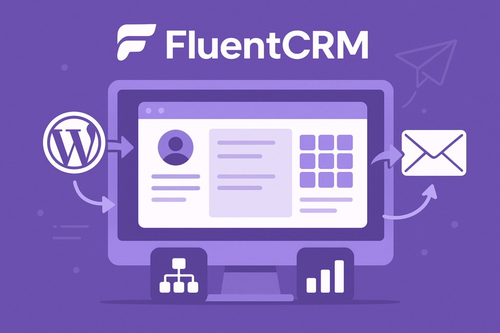 FluentCRM interfejs z integracją WordPress i e-mail