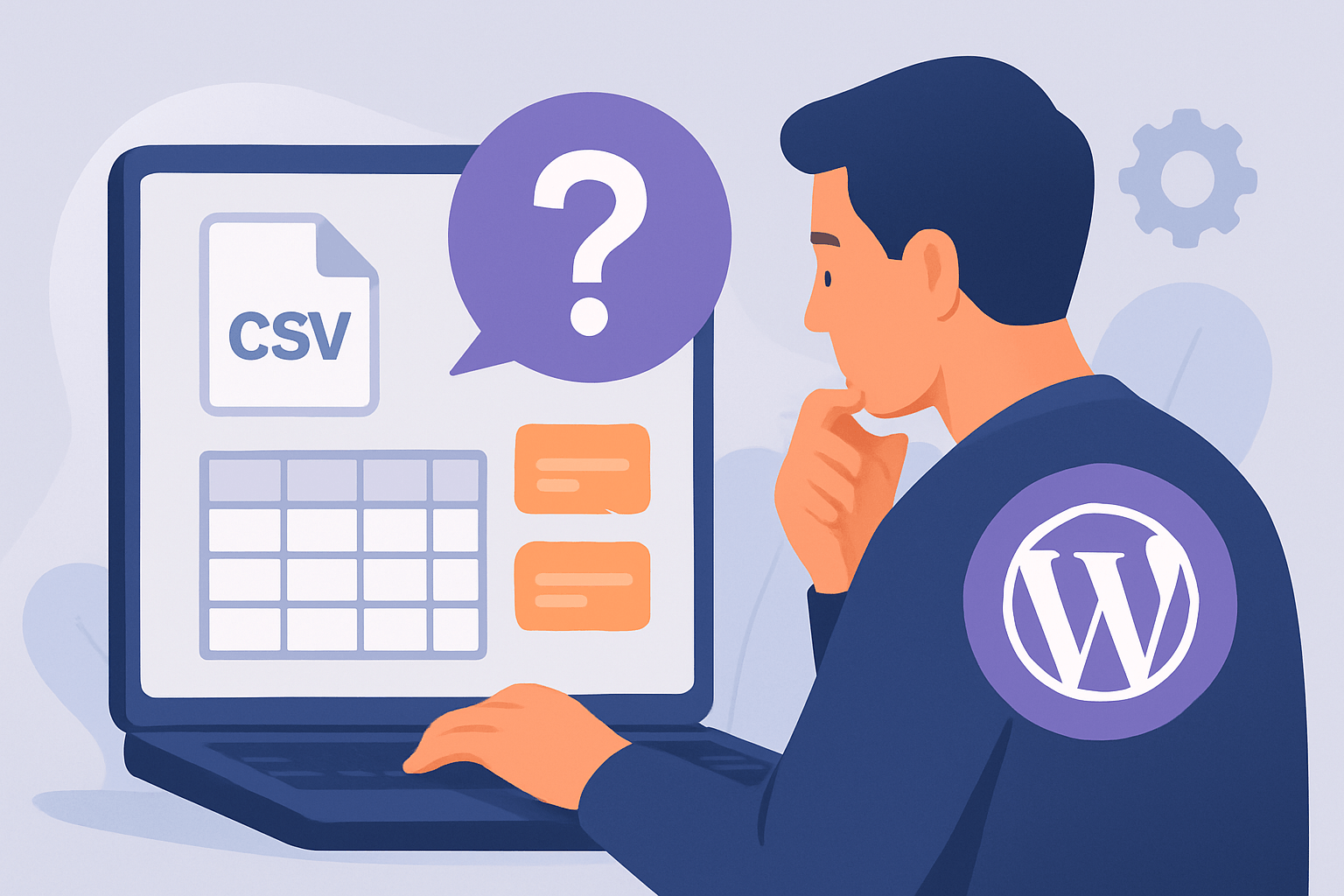 Mężczyzna importuje plik CSV do WordPressa